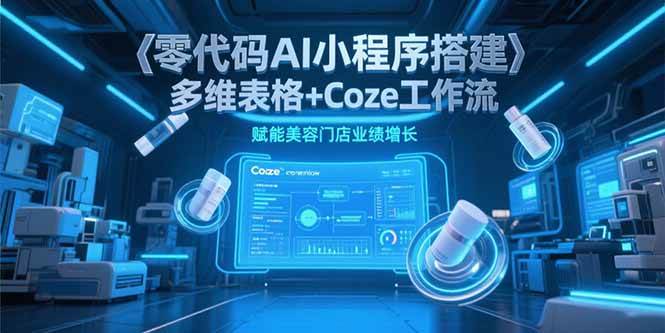 (15239期)零代码AI小程序搭建,多维表格+Coze工作流,赋能美容门店业绩增长-来福网创