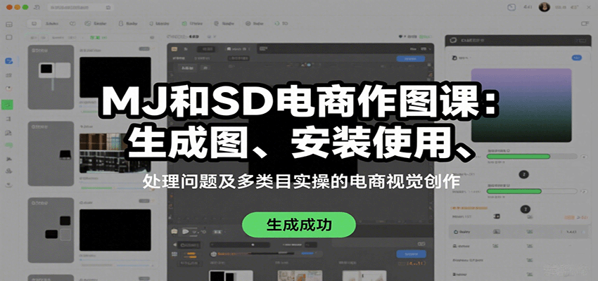 MJ和SD电商作图课:生成图、安装使用、处理问题及多类目实操的电商视觉创作-来福网创