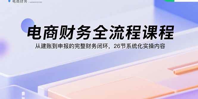 (15893期)电商财务全流程课程:从建账到申报的完整财务闭环,26节系统化实操内容-来福网创
