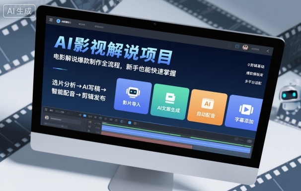 AI影视解说项目,电影解说爆款制作全流程,新手也能快速掌握-来福网创