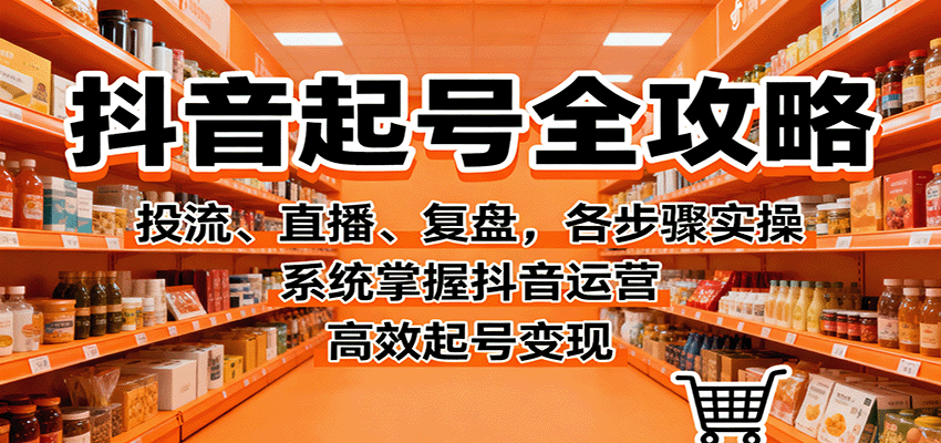 抖音起号全攻略,投流、直播、复盘,各步骤实操,系统掌握抖音运营,高效起号变现-来福网创