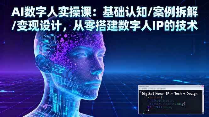 (16317期)AI数字人实操课:基础认知/案例拆解/变现设计,从零搭建数字人IP的技术-来福网创
