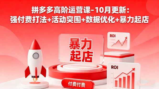 (16366期)拼多多高阶运营课-10月更新:强付费打法+活动突围+数据优化+暴力起店-来福网创