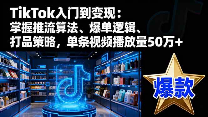 (16367期)TikTok入门到变现:掌握推流算法、爆单逻辑、打品策略,单条视频播放量50w-来福网创