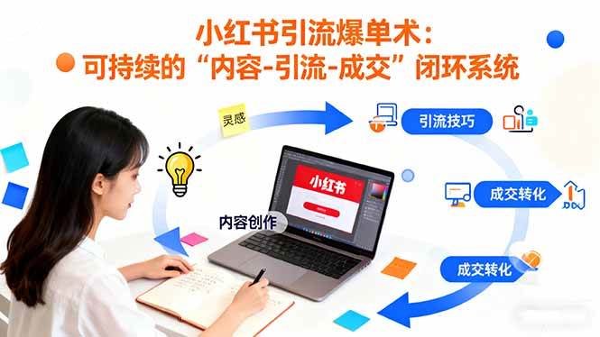 (16362期)小红书引流爆单术:构建一套低成本 可持续的“内容-引流-成交”闭环系统-来福网创