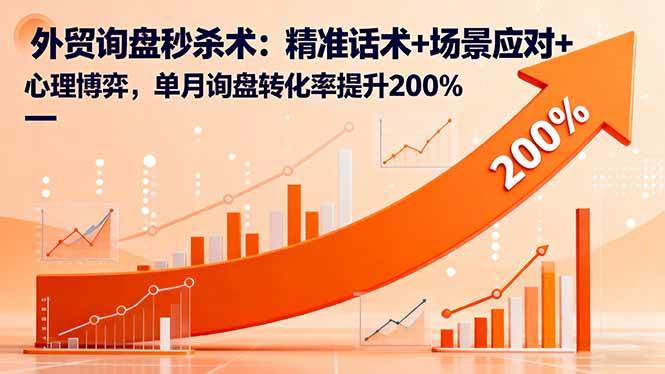 (16357期)外贸询盘秒杀术:精准话术+场景应对+心理博弈,单月询盘转化率提升200%-来福网创