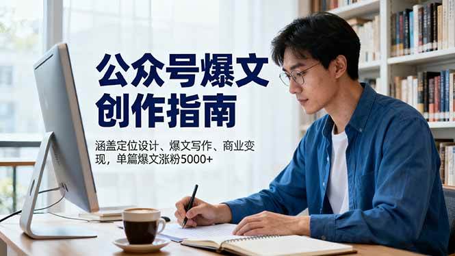 (16380期)公众号爆文创作指南,涵盖定位设计+爆文写作+商业变现,单篇爆文涨粉5000+-来福网创