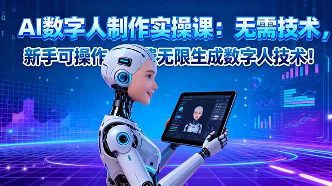 (16376期)AI数字人制作实操课:无需技术,新手可操作,免费无限生成数字人技术!-来福网创