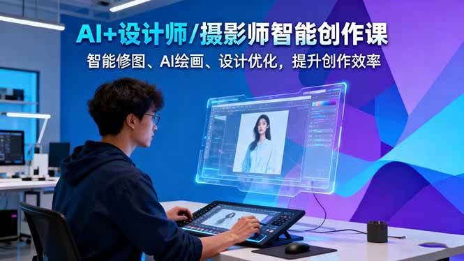 AI+设计师/摄影师智能创作课:智能修图、AI绘画、设计优化,提升创作效率-来福网创