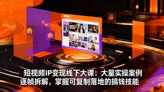 (16410期)短视频IP变现线下大课:大量实操案例逐帧拆解,掌握可复制落地的搞钱技能-来福网创