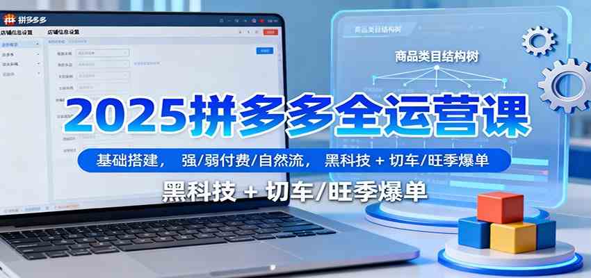 2025拼多多全运营课:基础搭建,强/弱付费/自然流,黑科技 + 切车/旺季爆单-来福网创