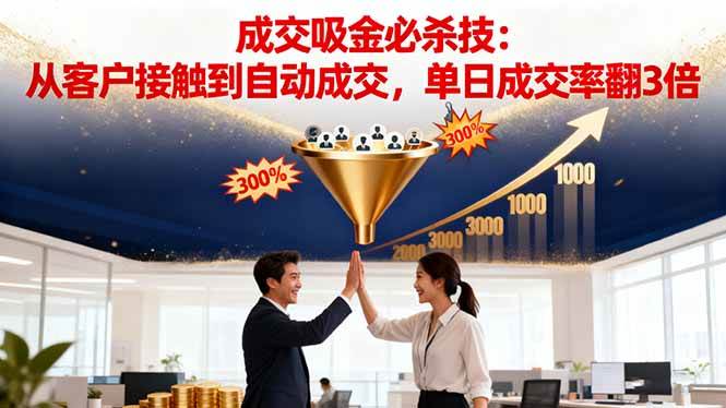 (16432期)吸金成交营销必杀技:从客户接触到自动成交,单日成交率翻3倍-来福网创