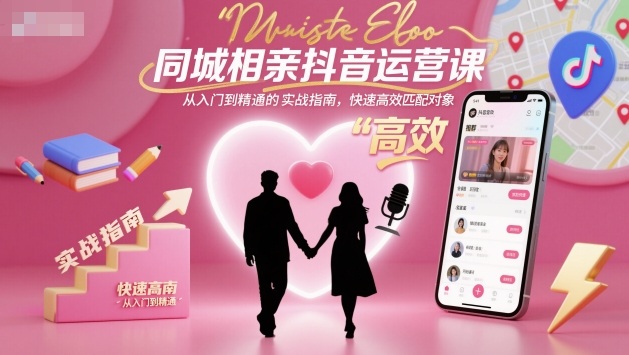 同城相亲抖音运营课,从入门到精通的实战指南,快速高效匹配对象-来福网创