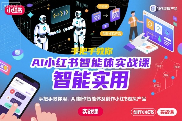 AI小红书智能体实战课,手把手教你用AI制作智能体及创作小红书虚拟产品,提效+内容商业化-来福网创