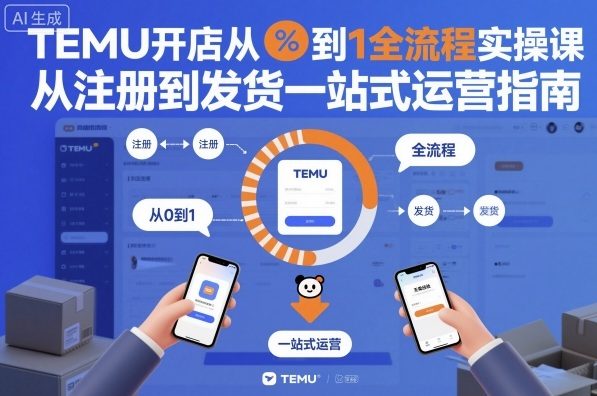 TEMU开店从0到1全流程实操课,从注册到发货一站式运营指南-来福网创
