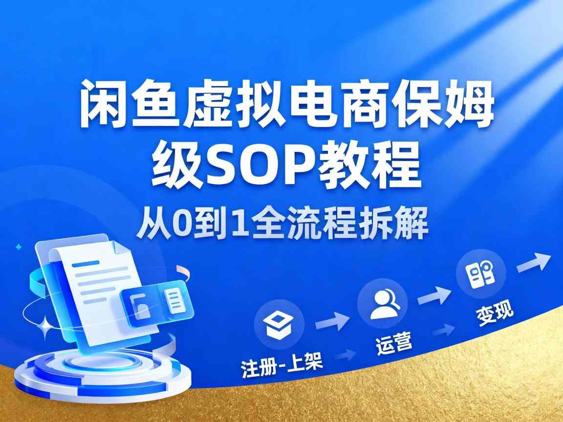 闲鱼虚拟电商,月入轻松过1W,保姆级SOP教程-来福网创
