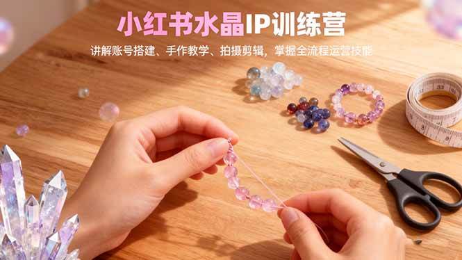 (16475期)小红书水晶IP训练营,讲解账号搭建、手作教学、拍摄剪辑,全流程运营技能-来福网创