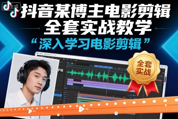 抖音某博主电影剪辑全套实战教学,深入学习电影剪辑-来福网创