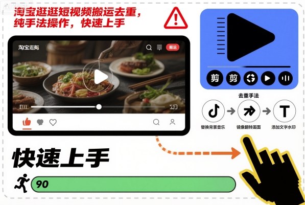 淘宝逛逛短视频搬运去重,纯手法操作,快速上手-来福网创