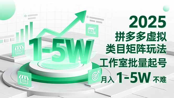 (16548期)2025 拼多多虚拟类目矩阵玩法,工作室批量起号,月入 1-5W 不难-来福网创