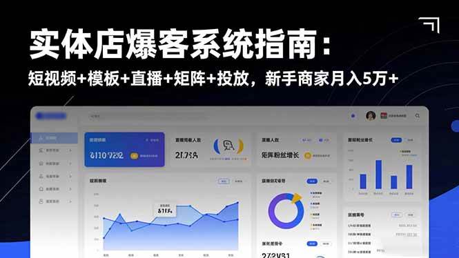 (16541期)实体店爆客系统指南:短视频+模板+直播+矩阵+投放,新手商家月入5万+-来福网创