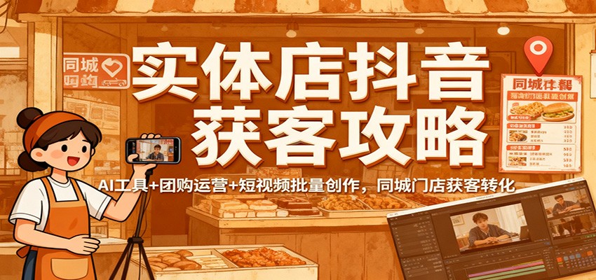 实体店抖音获客攻略:AI工具+团购运营+短视频批量创作,同城门店获客转化-来福网创
