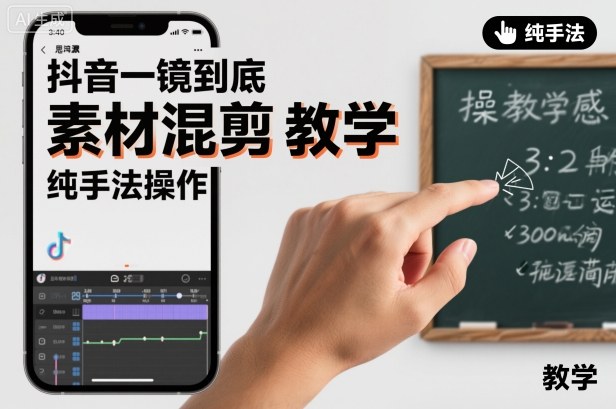 抖音一镜到底素材混剪教学,纯手法操作-来福网创