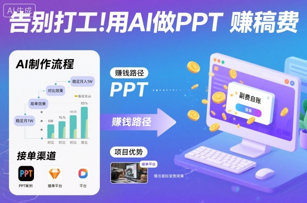 告别打工!用AI做PPT賺稿费,稳定月入1W,提供接单渠道-来福网创