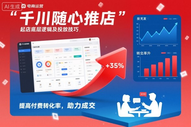 千川随心推起店底层逻辑及投放技巧,提高付费转化率,助力成交-来福网创