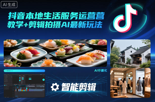 抖音本地生活服务运营教学+剪辑拍摄AI最新玩法-来福网创