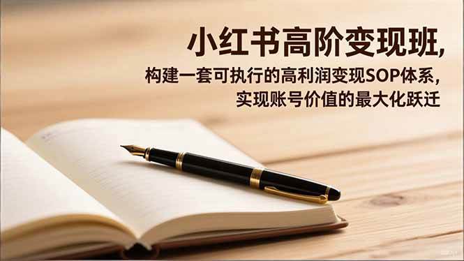 (16633期)小红书高阶变现班,构建一套可执行的高利润变现SOP体系,实现账号价值的最大化跃迁-来福网创