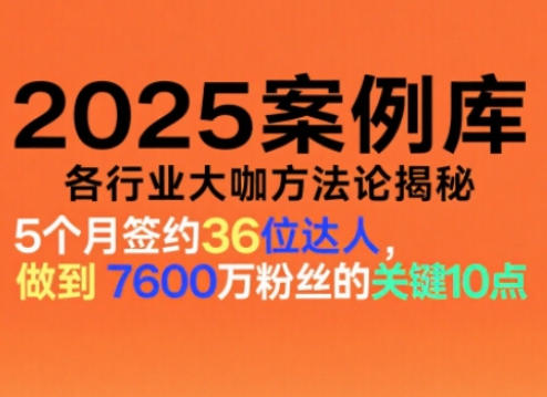 2025案例库,收录各行业大咖的方法论,各行业大咖方法论揭秘-来福网创