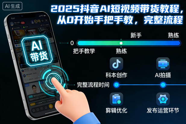 2025抖音AI短视频带货教程,从0开始手把手教,完整流程-来福网创