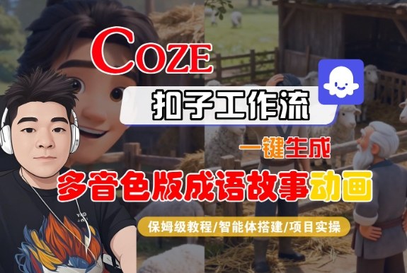 Coze扣子智能体工作流一键生成“多音色版成语故事“动画,全流程保姆级教学-来福网创