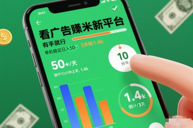 看广告賺米新平台,有手就行,单机稳定日入50+,操作10分钟上手,3天搞了1.4k【揭秘】-来福网创