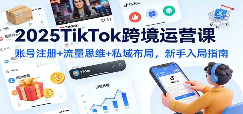2025TikTok跨境运营课:账号注册+流量思维+私域布局,新手入局指南-来福网创
