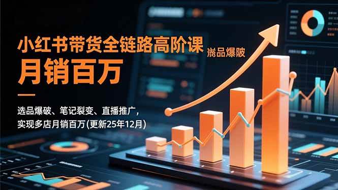 (16842期)小红书带货全链路高阶课,选品爆破、笔记裂变、直播推广,实现多店月销百万(更新25年12月)-来福网创