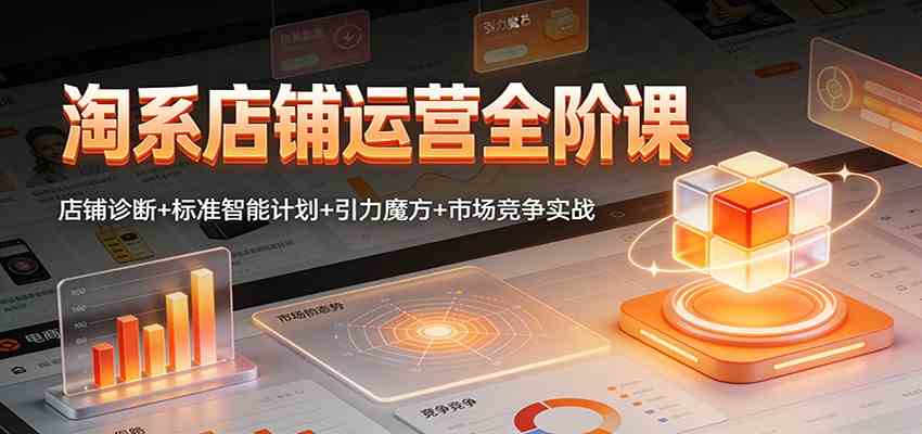 淘系店铺运营全阶课:店铺诊断+标准智能计划+引力魔方+市场竞争实战-来福网创