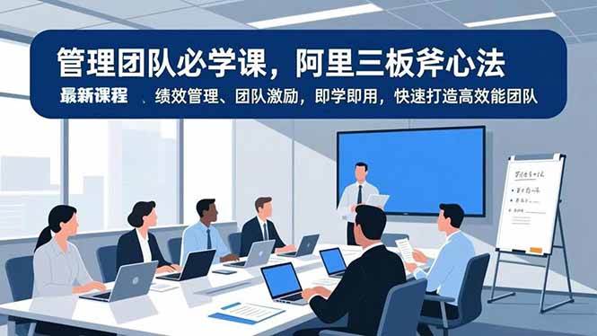 (16929期)管理团队必学课,阿里三板斧心法、绩效管理、团队激励,即学即用,快速打造高效能团队-来福网创