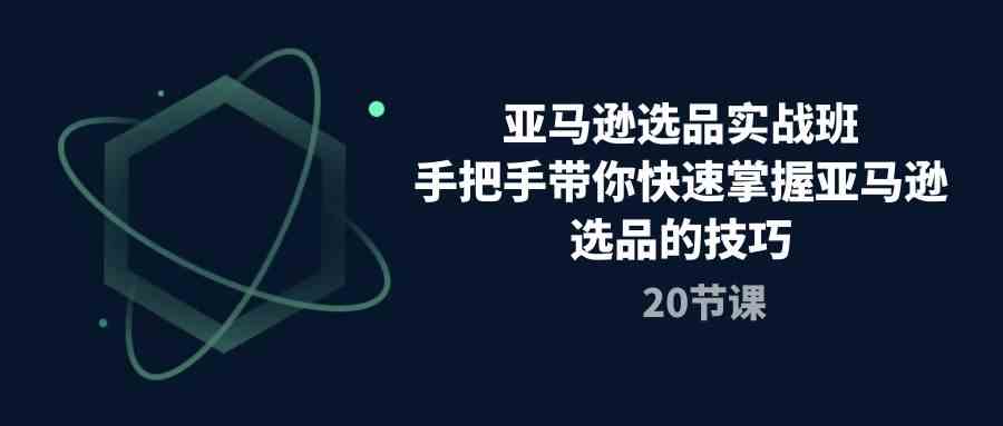 亚马逊选品实战班，手把手带你快速掌握亚马逊选品的技巧（20节课）-来福网创