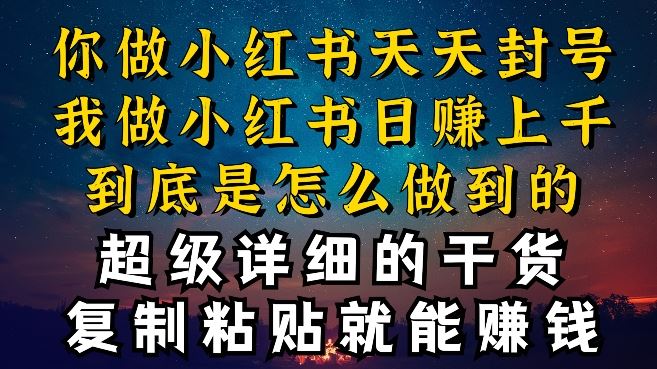 都知道小红书能引流私域变现，可为什么我能一天引流几十人变现上千，但你却频频封号违规被限流【揭秘】-来福网创