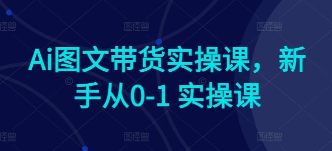 Ai图文带货实操课，新手从0-1 实操课-来福网创