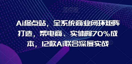 Ai终点站，全系统商业闭环矩阵打造，帮电商、实体降70%成本，12款Ai联合深度实战-来福网创