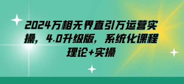 2024万相无界直引万运营实操，4.0升级版，系统化课程 理论+实操-来福网创