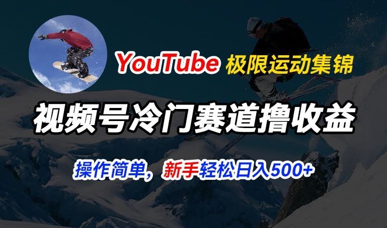 视频号冷门赛道撸收益，YouTube搬运极限运动集锦，暴力起号，操作简单流量高，轻松日入5张【揭秘】-来福网创