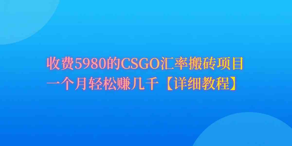 （9776期）CSGO装备搬砖，月综合收益率高达60%，你也可以！-来福网创
