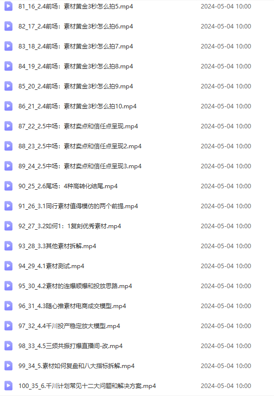 图片[6]-（10297期）2024单品正价起号，直播素材投流选品：选品课+投流课+素材课+卡首屏/100节-来福网创