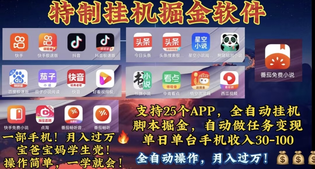 （10703期）月入过万 24小时全自动无脑挂机，操作简单！-来福网创
