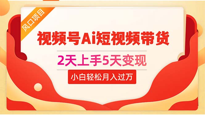（10807期）2天上手5天变现视频号Ai短视频带货0粉丝0基础小白轻松月入过万-来福网创