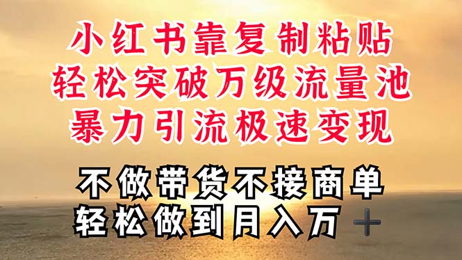（11139期）深层揭秘小红书，靠复制粘贴，一周突破万级流量池，无脑搬运，暴力引流…-来福网创